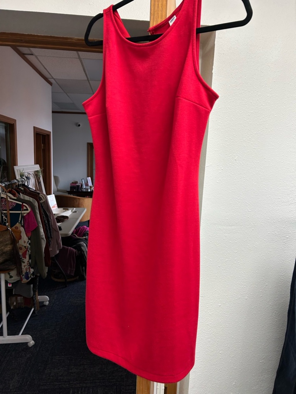 Banana Republic Red Sleeveless Midi Bodycon Dress